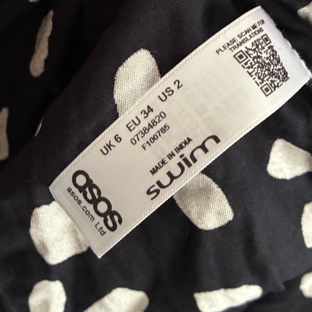 ASOS  Front Slits Back Cut Out Black and White Patterned Maxi  Beach Dress 2 - Picture 12 of 14